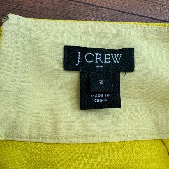 J.Crew Neon Yellow Mini Skirt Bright A-Line Summer Skirt Size 2 - Picture 2 of 5